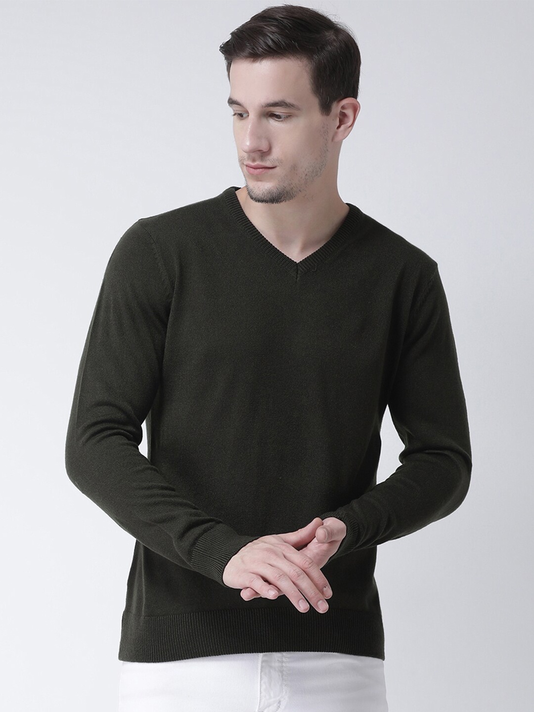 

Club York Men Olive Green Pullover