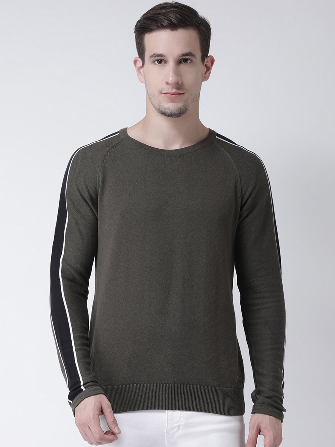 

Club York Men Olive Green & Black Pullover