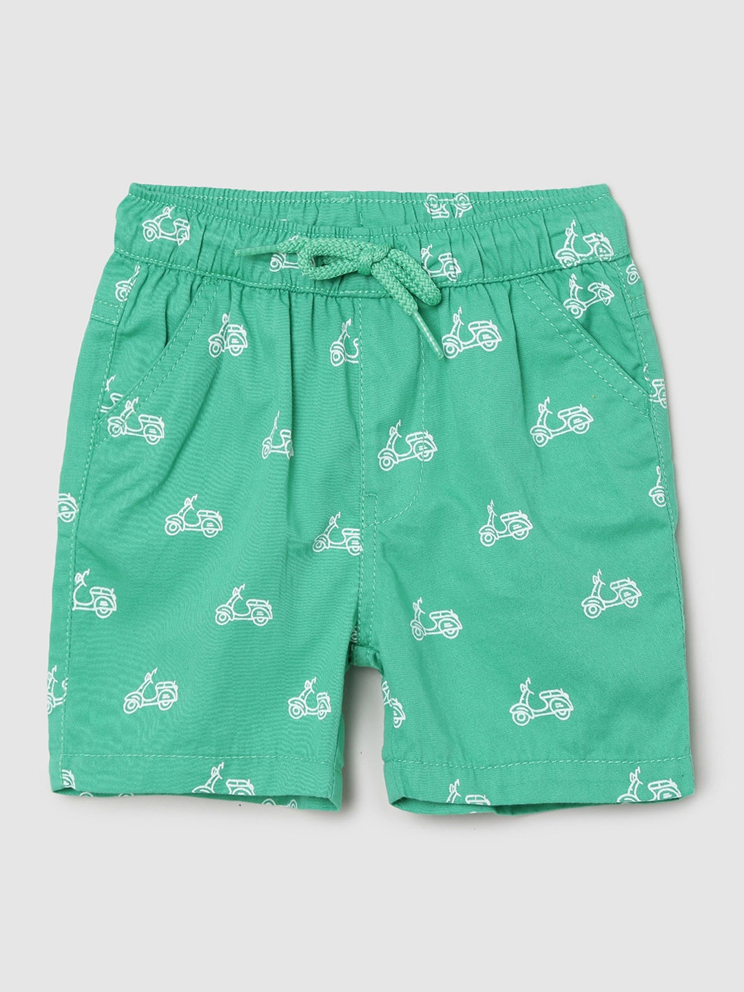 

max Boys Printed Pure Cotton Shorts, Green