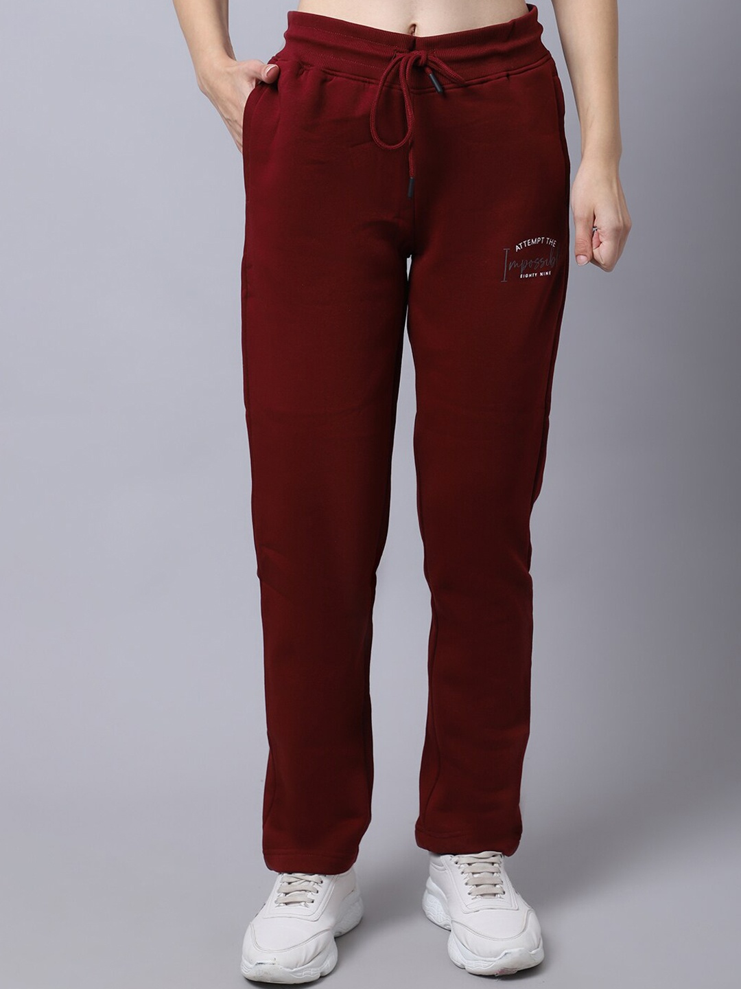 

Cantabil Women Maroon Solid Track Pants