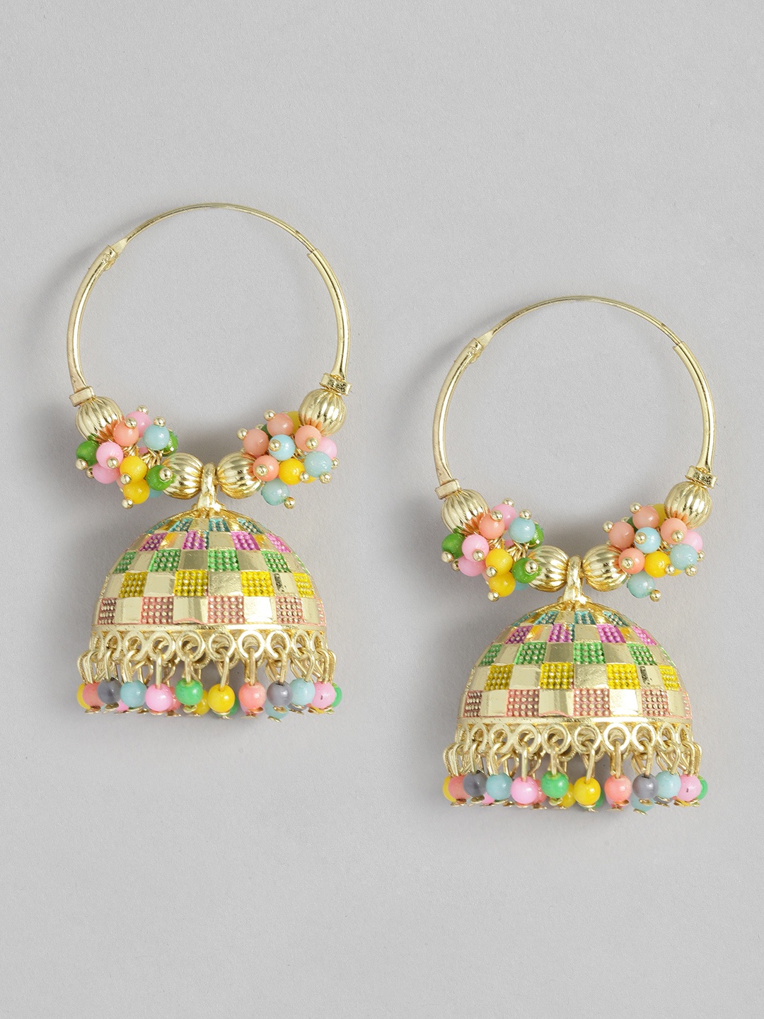 

Sangria Dome-Shaped Jhumkas Earrings, Gold