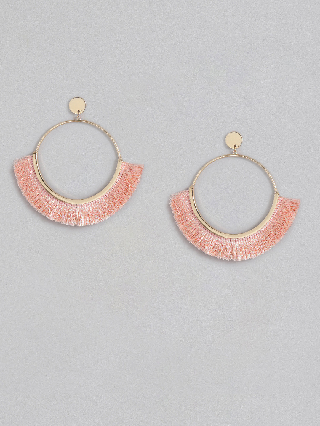 

Sangria Tasselled Circular Drop Earrings, Gold