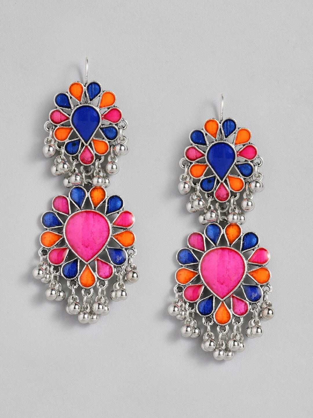 

Sangria Multicoloured Classic Enamelled Drop Earrings, Multi