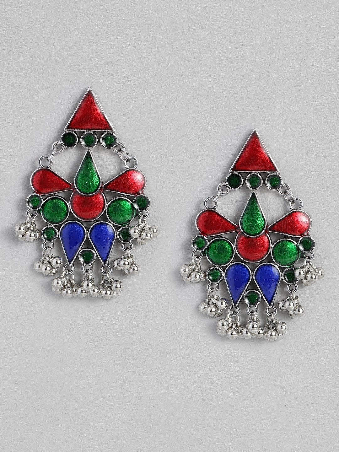 

Sangria Geometric Shaped Drop Earrings, Red