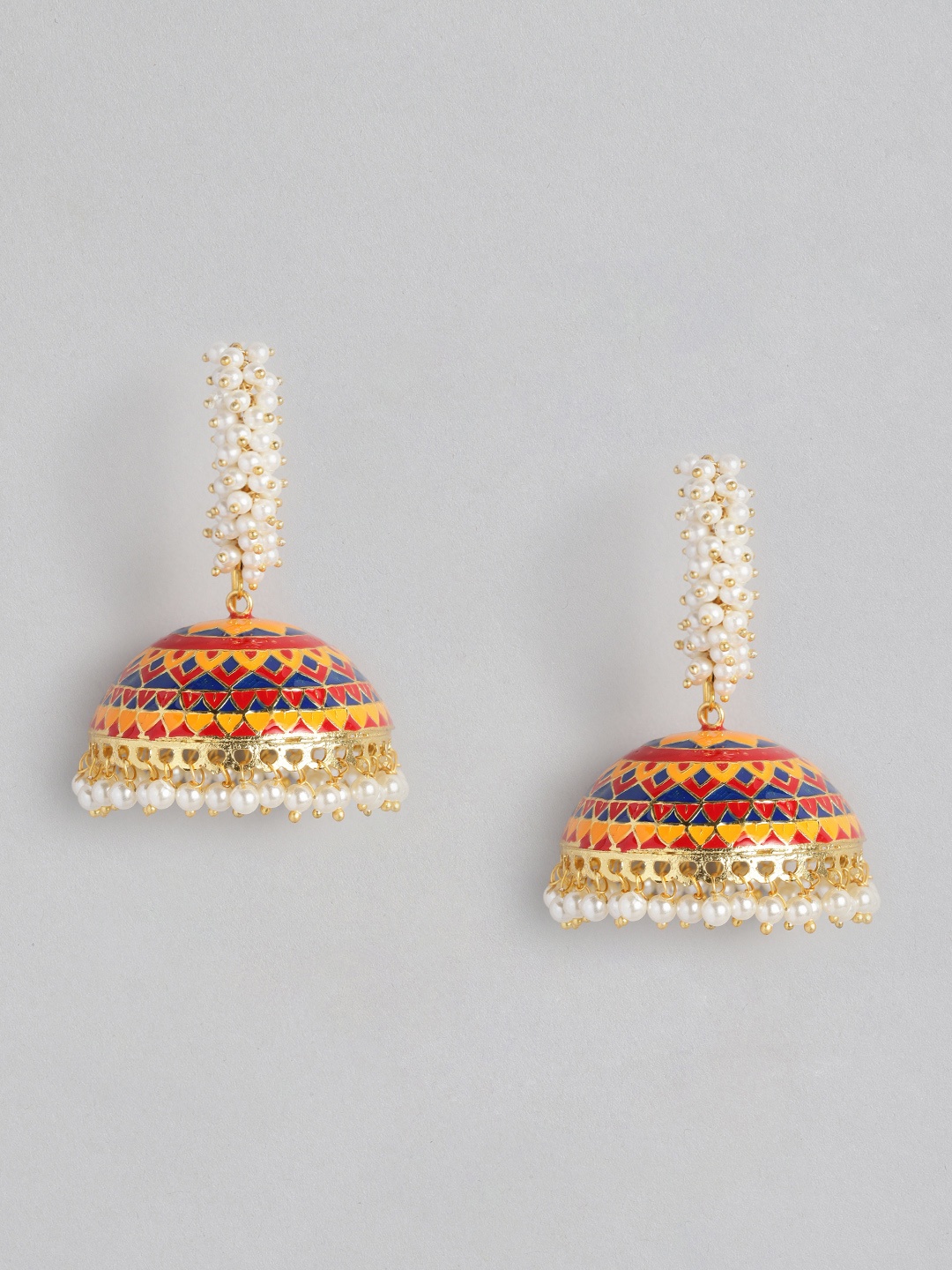

Sangria Dome-Shaped Jhumkas Earrings, Gold