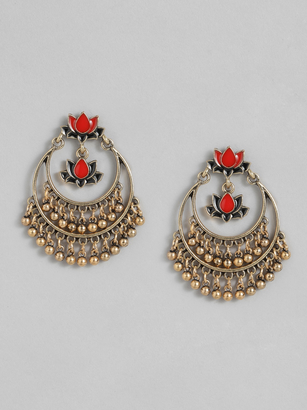 

Sangria Crescent Shaped Chandbalis Earrings, Gold