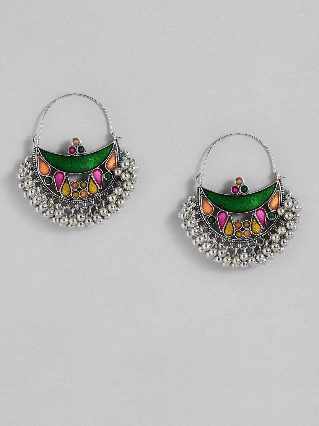 

Sangria Enamelled Chandbalis, Multi