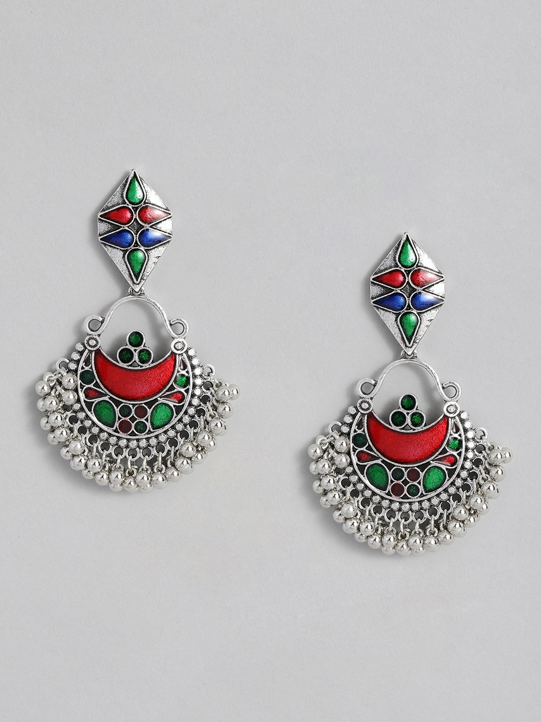 

Sangria Enamelled Chandbalis, Multi