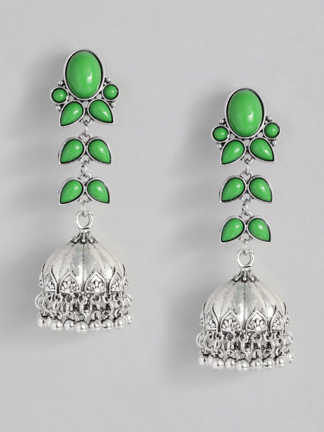 

Sangria Dome Shaped Jhumkas Earrings, Green