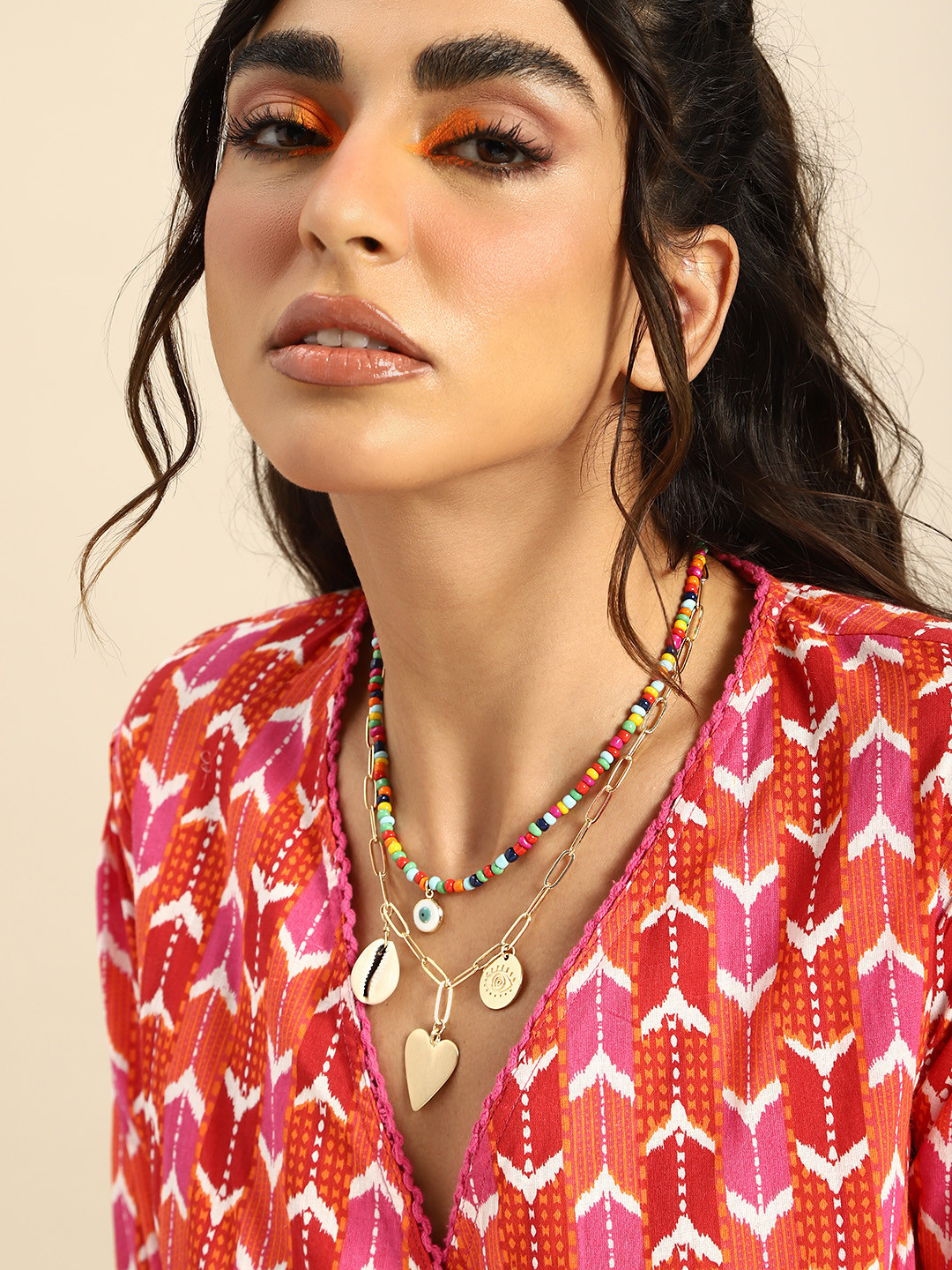 

Sangria Layered Beaded Necklace, Multi