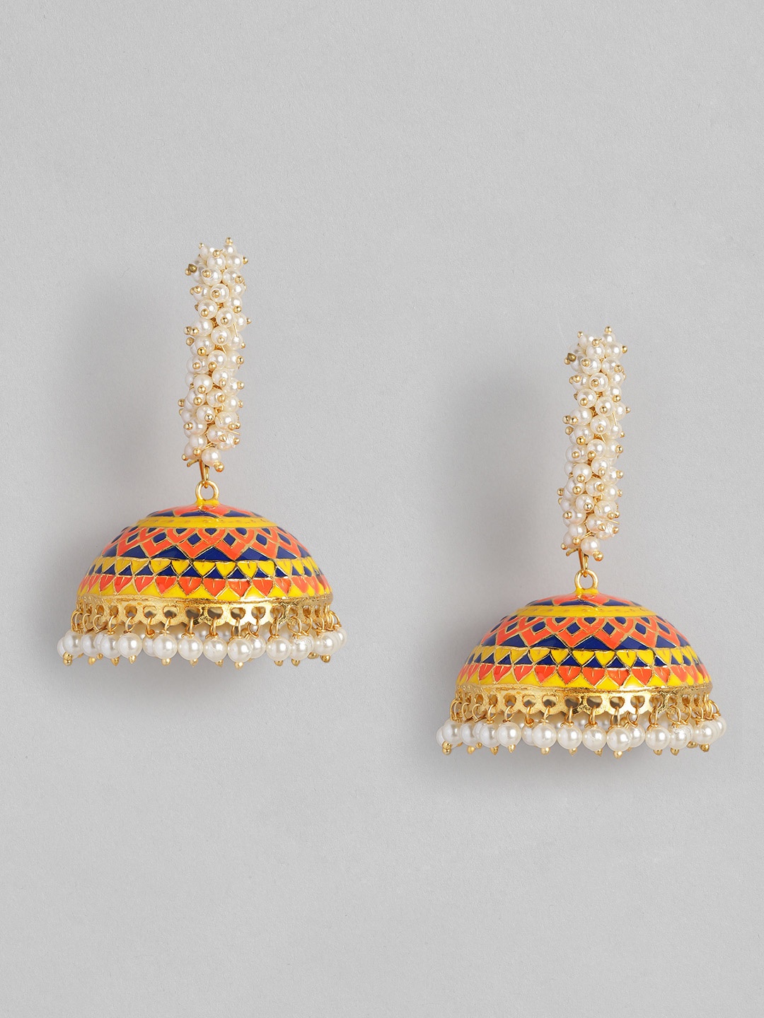 

Sangria Dome-Shaped Jhumkas Earrings, Gold