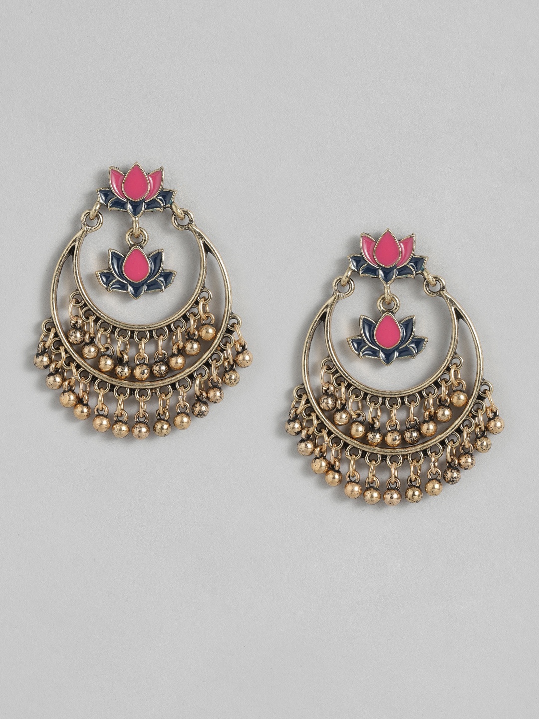 

Sangria Crescent Shaped Chandbalis Earrings, Gold