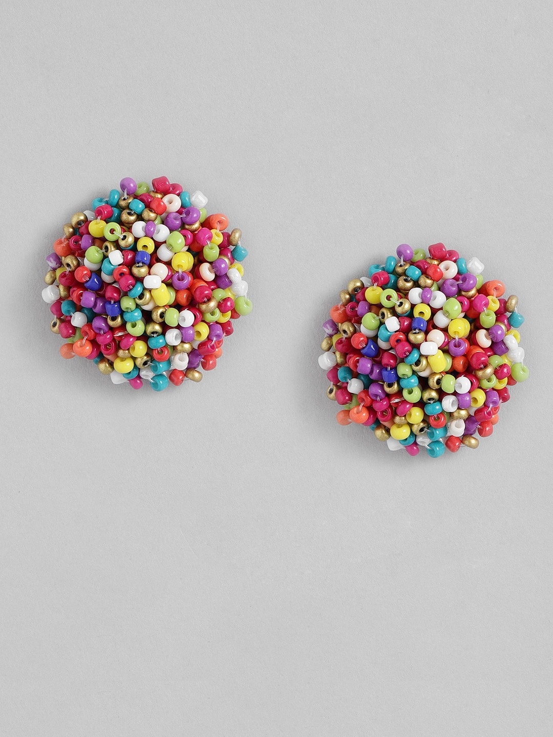 

Sangria Multicoloured Beaded Oversized Studs, Multi