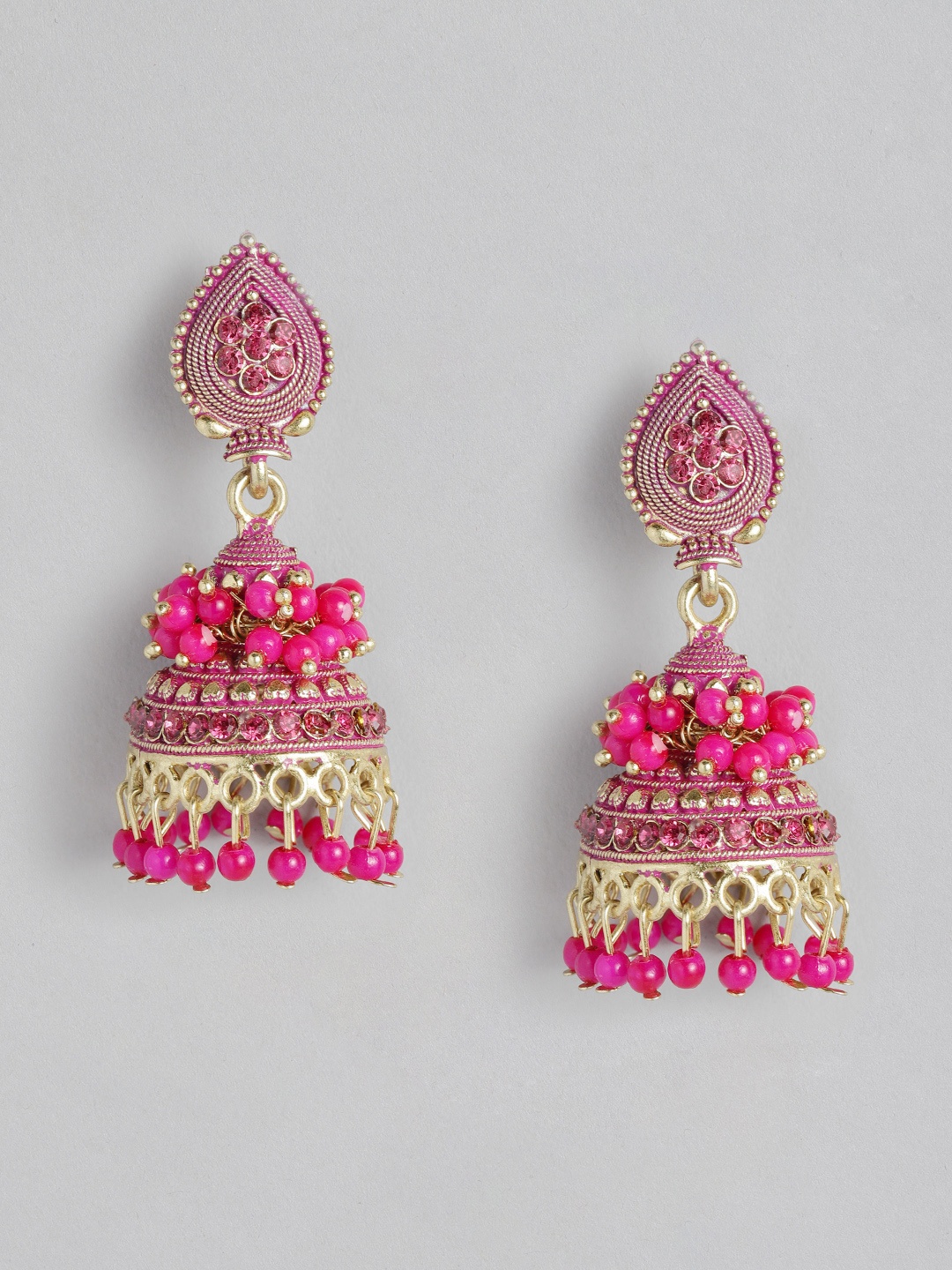 

Sangria Dome-Shaped Jhumkas Earrings, Gold