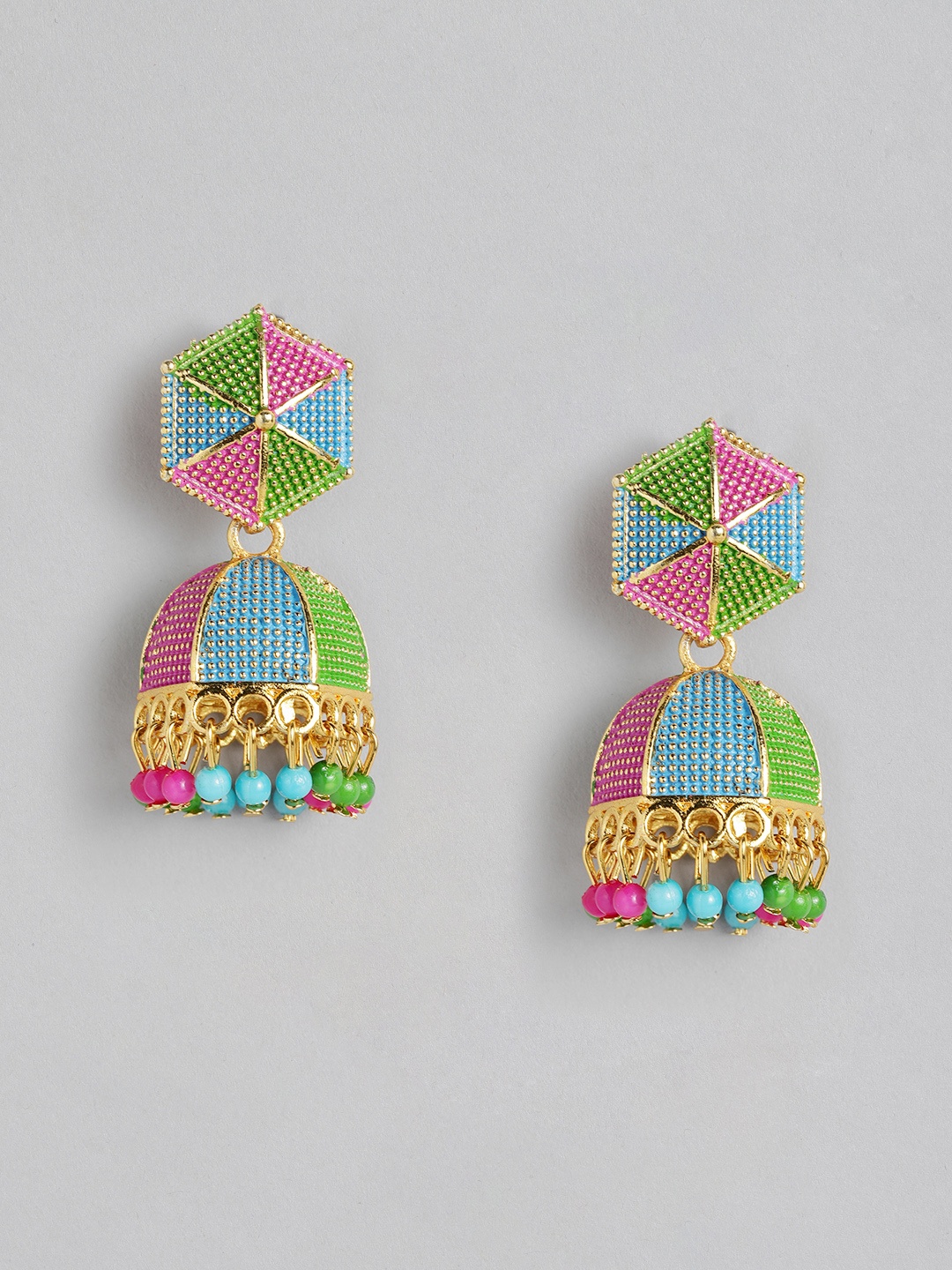 

Sangria Dome-Shaped Jhumkas Earrings, Gold