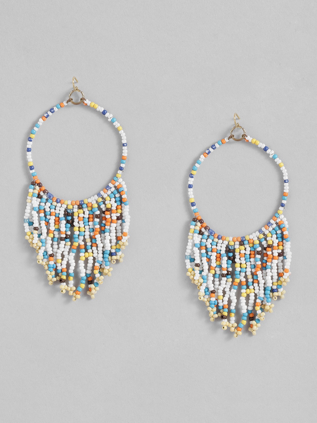 

Sangria Multicoloured Beaded Circular Drop Earrings, Multi