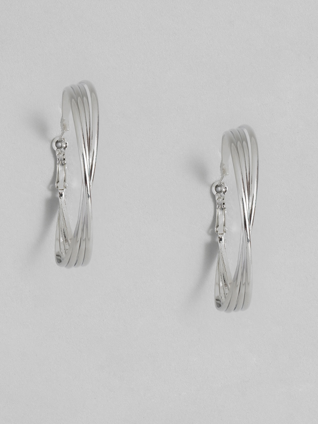 

Sangria Silver-Toned Circular Hoop Earrings