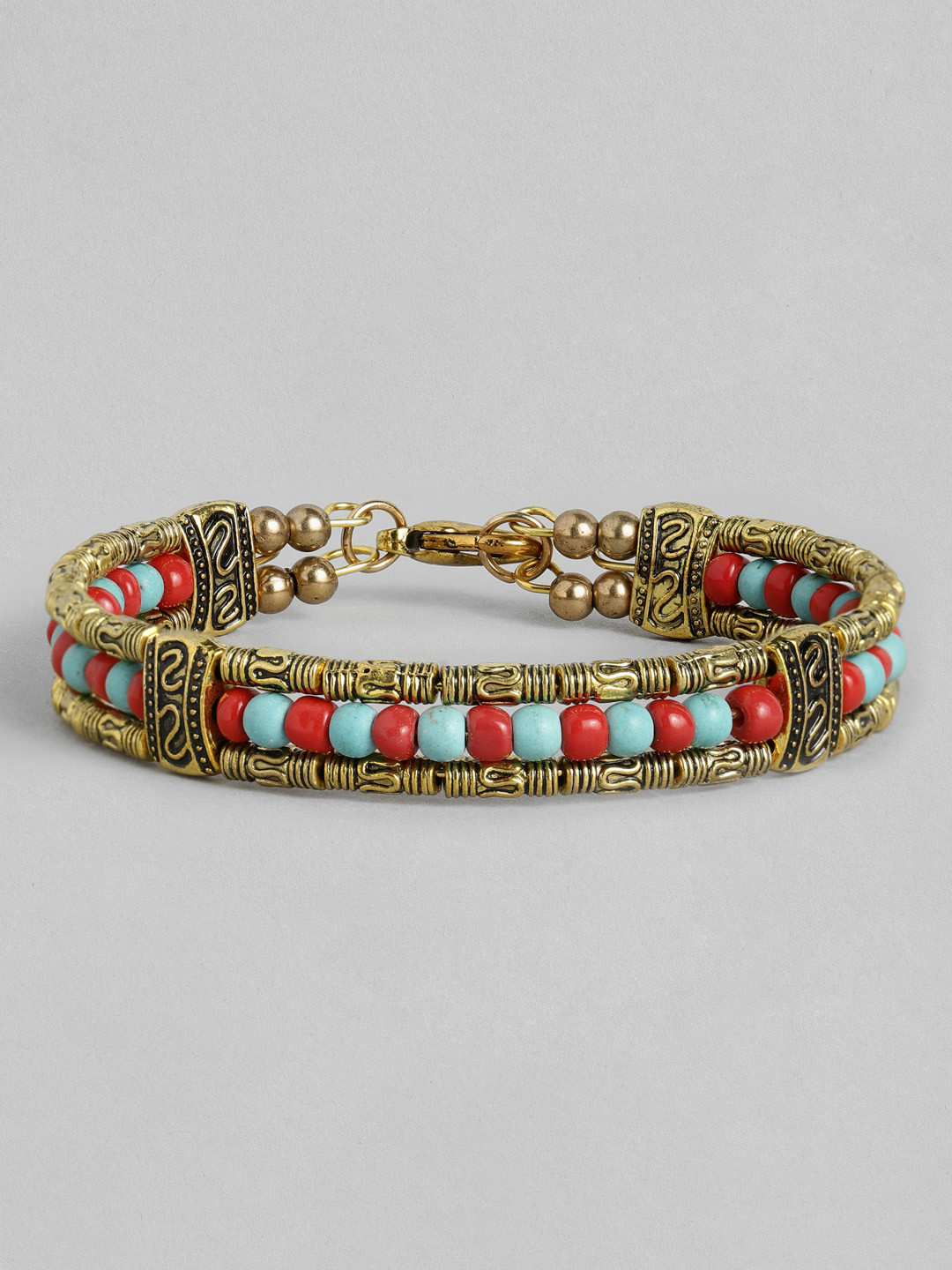 

Sangria Beaded Bangle-Style Bracelet, Gold