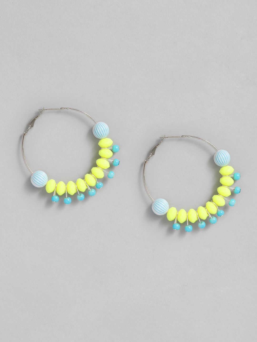 

Sangria Beaded Circular Design Hoop Earrings, Yellow