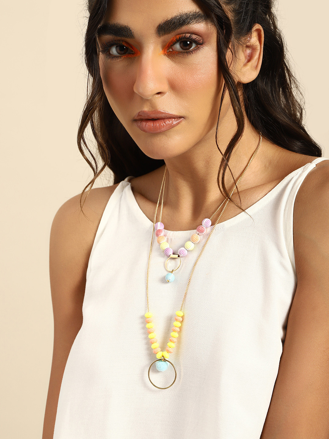 

Sangria Beaded Layered Necklace, Multi