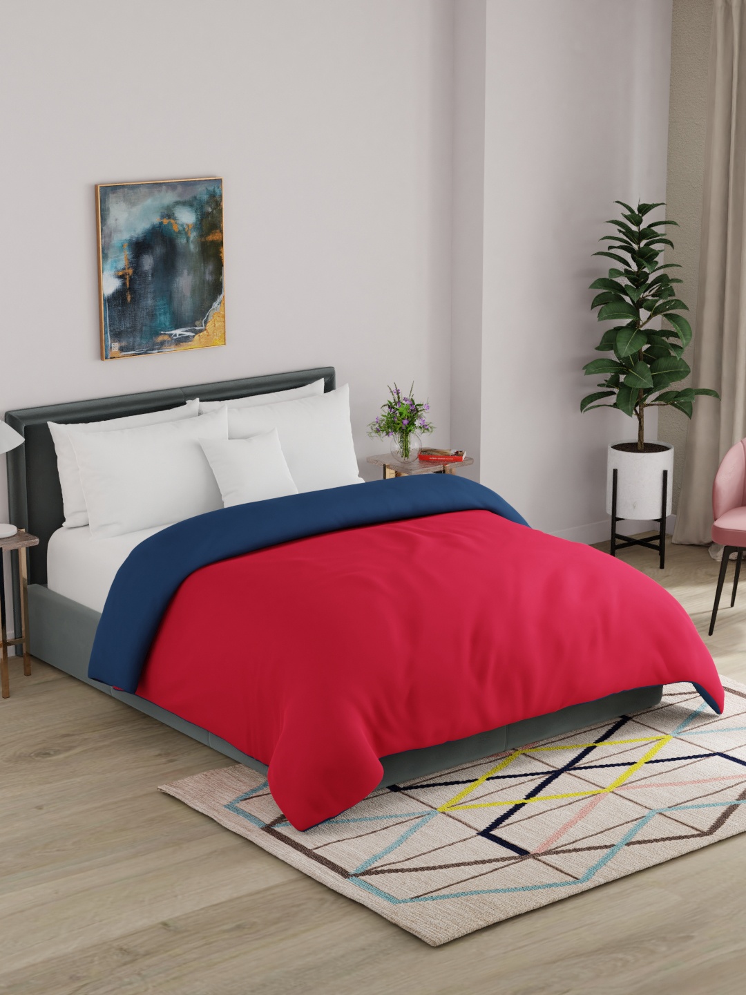 

United Colors of Benetton Red & Blue 150 GSM Reversible Double Bed Comforter