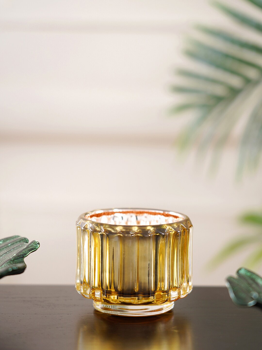 

Pure Home and Living Set of 6 Citrine Golden Tea Light Candle Holder, Gold