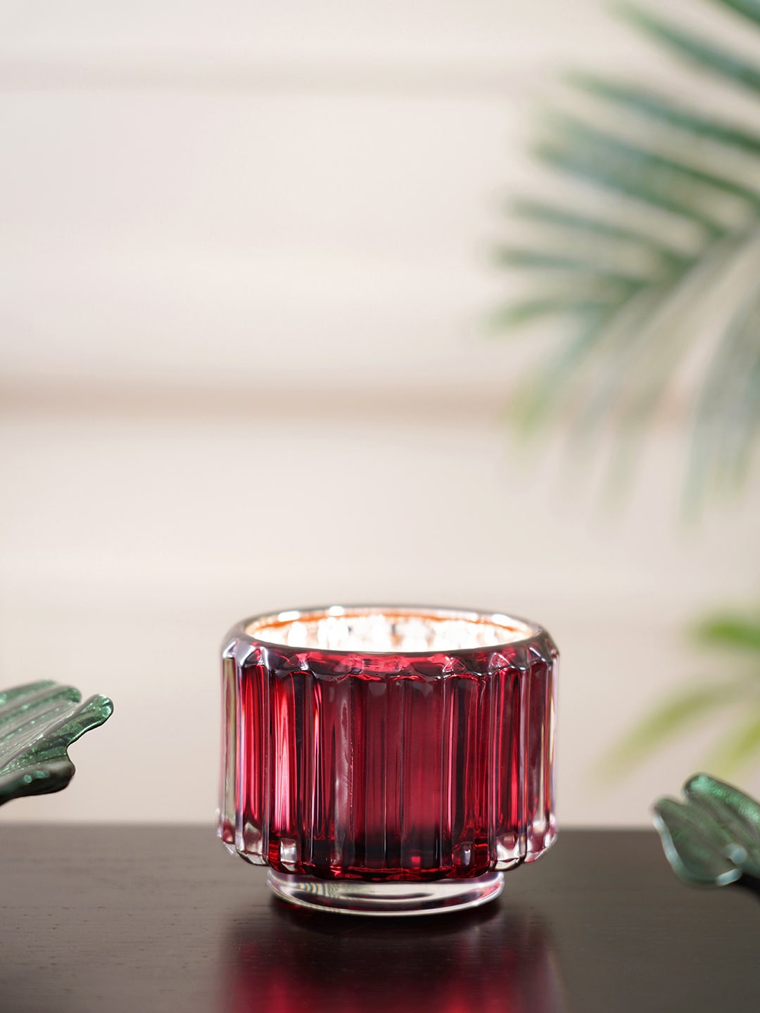 

Pure Home and Living Pack Of 6 Red Solid Tea-Light Candle Holders
