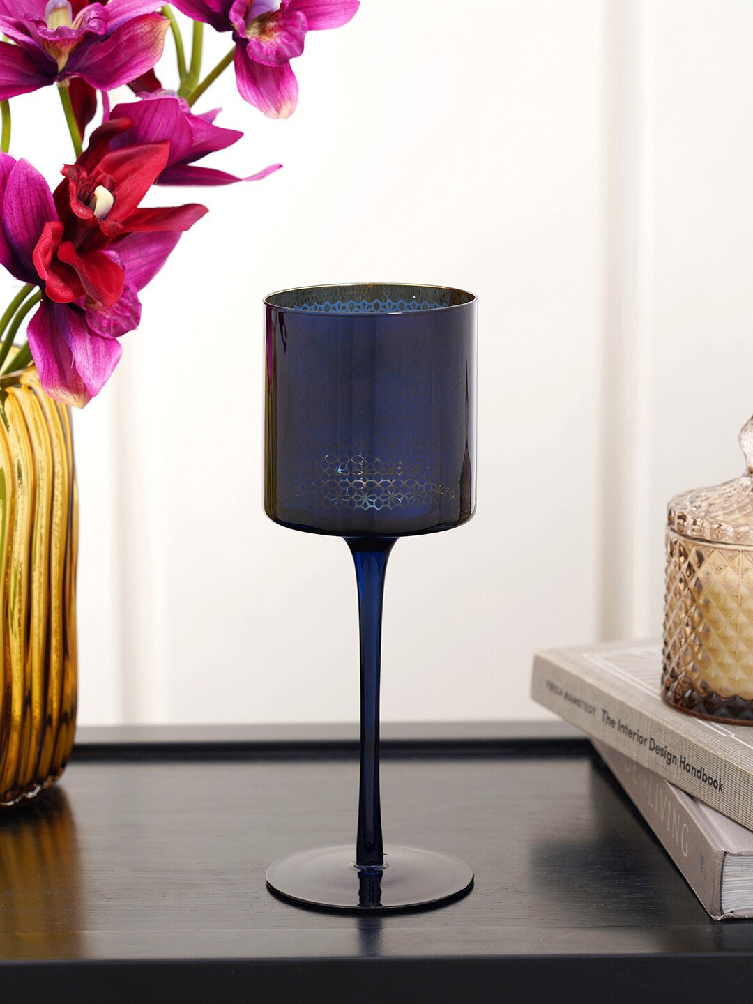 

Pure Home and Living Blue Textured Candle Holders