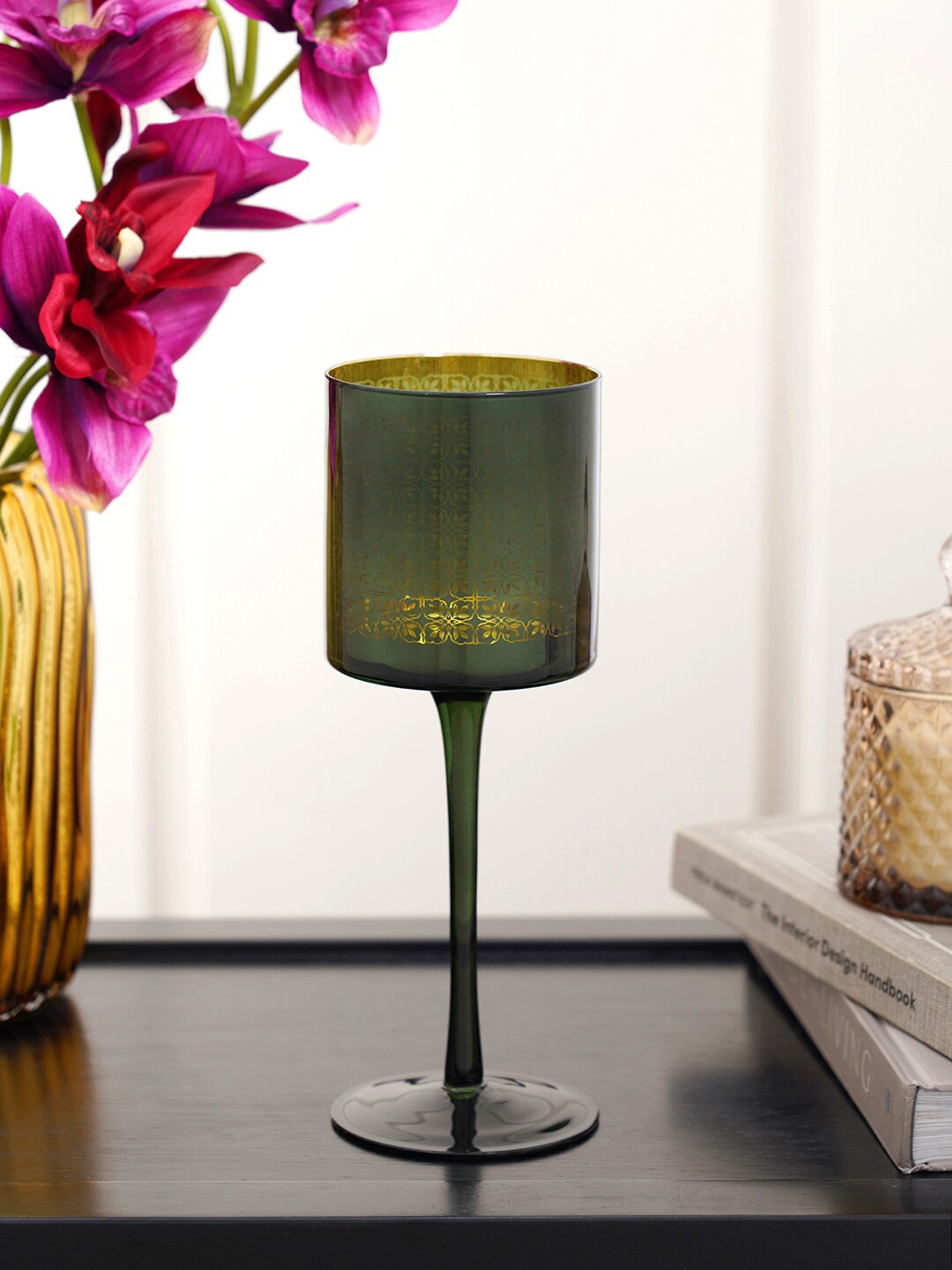

Pure Home and Living Green Textured Candle Holders
