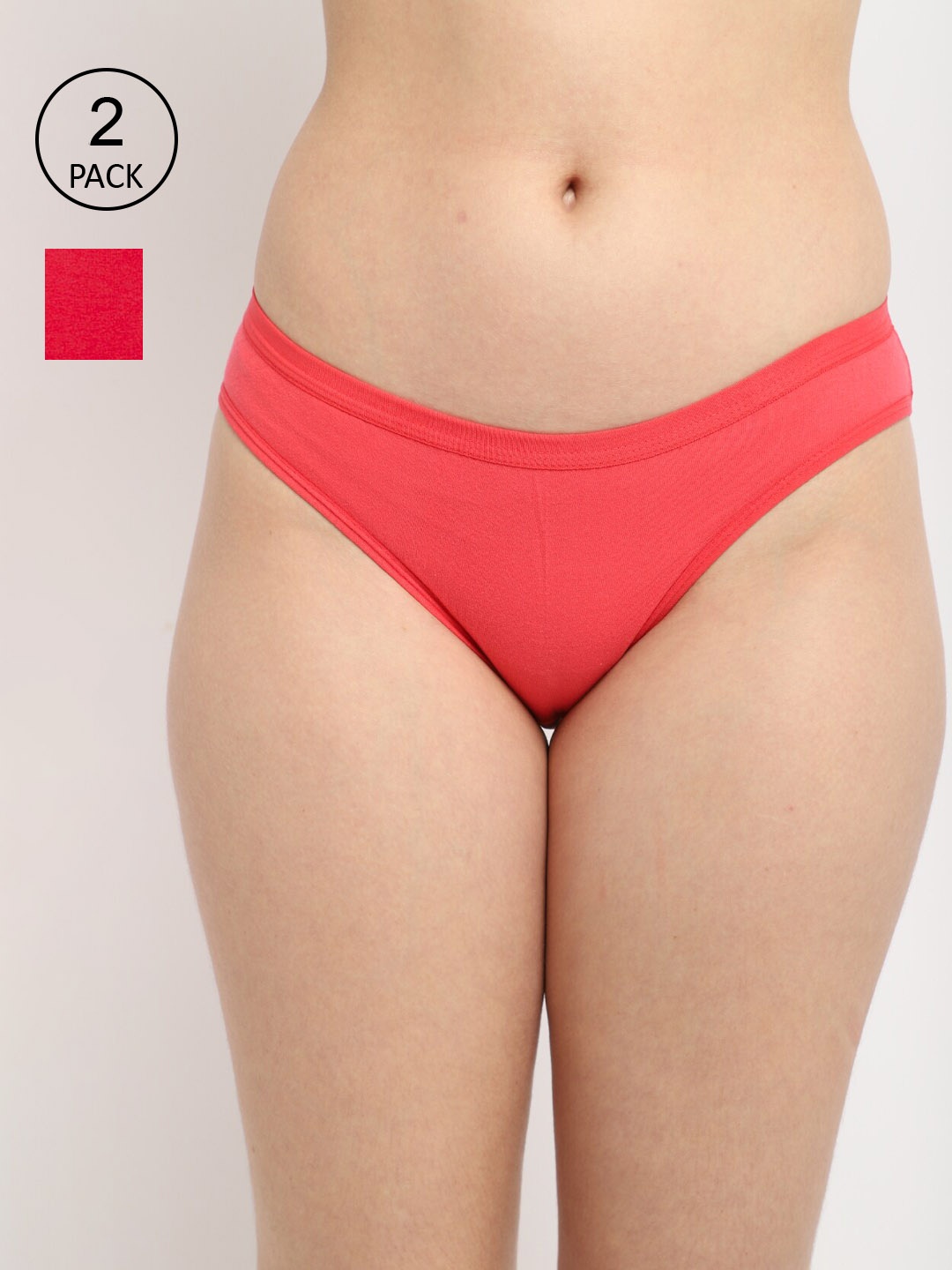 

GRACIT Women Pack Of 3 Red & Orange Solid Hipster Briefs LP35-03-15-S