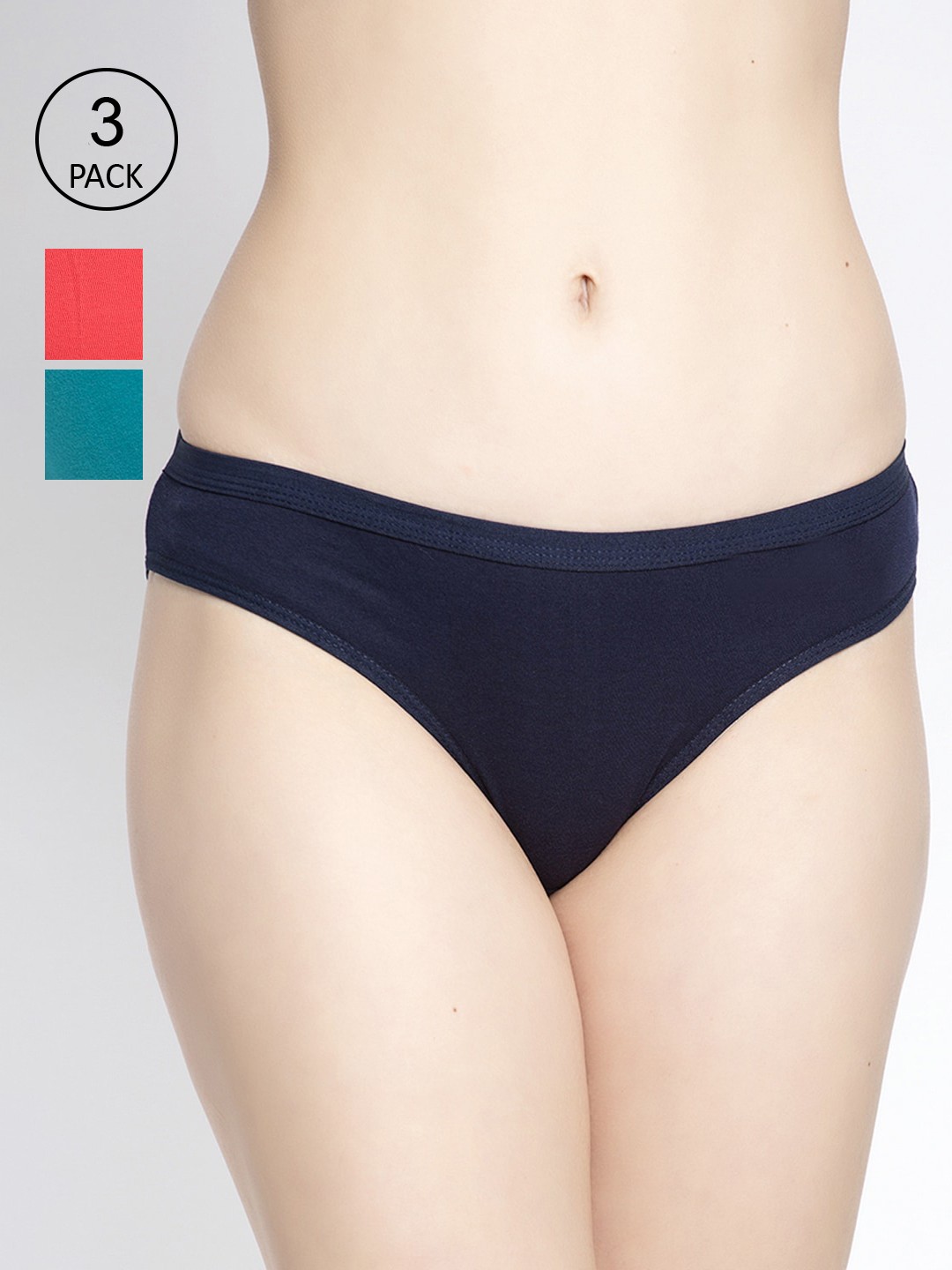 

GRACIT Women Pack Of 3 Solid Cotton Hipster Briefs, Orange