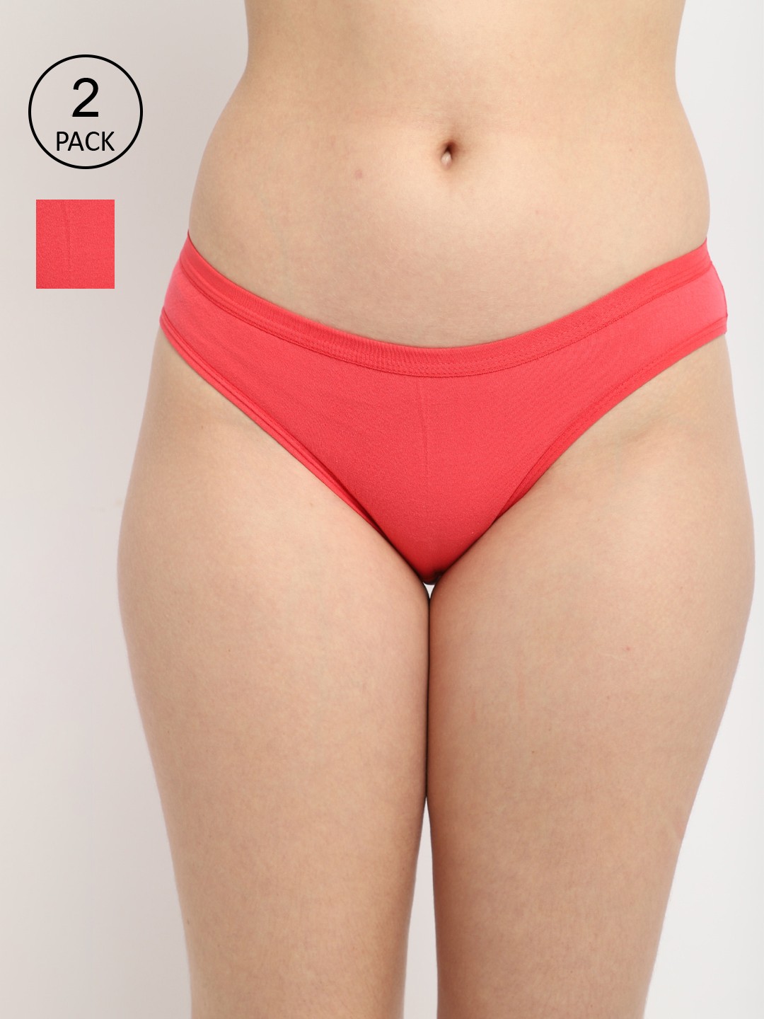 

GRACIT Women Pack Of 2 Gajri Orange Solid Hipster Cotton Briefs LP35-15-15-S