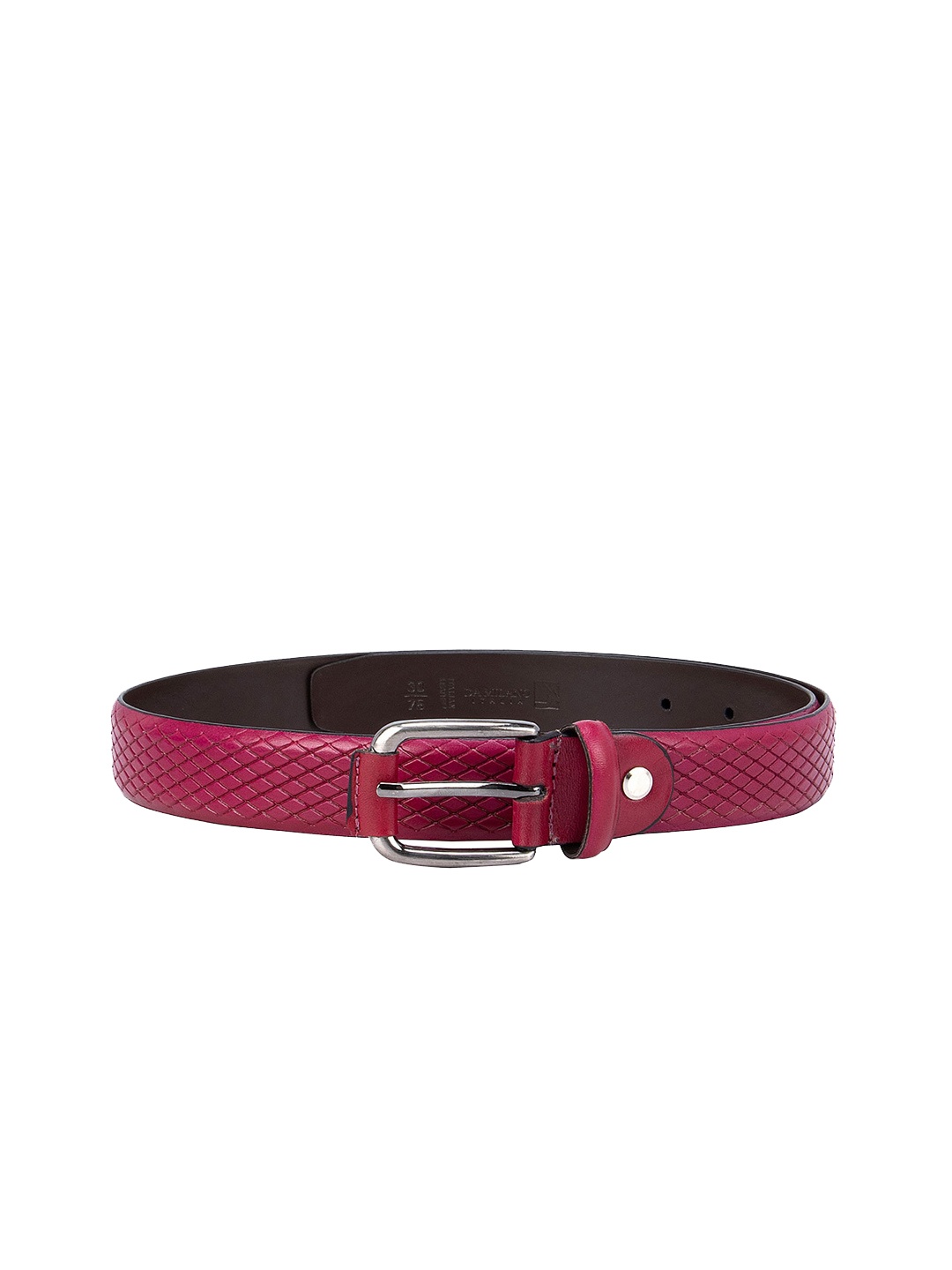 

Da Milano Women Textured Leather Belt, Pink