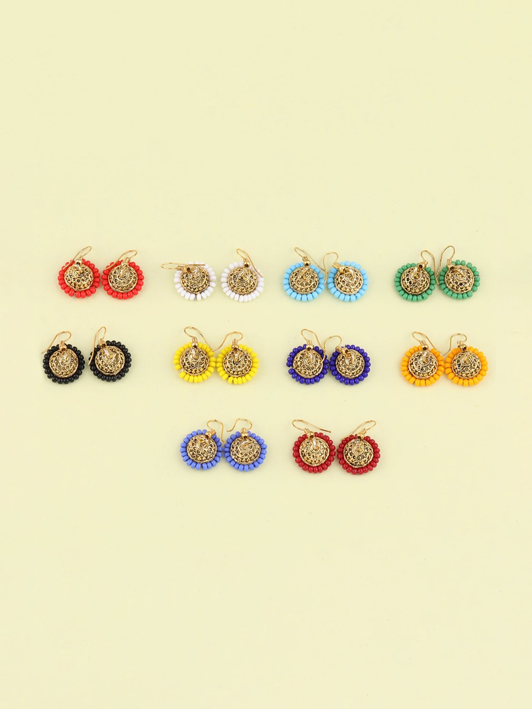 

Silver Shine Gold Plated & Blue Contemporary Jhumkas Earrings