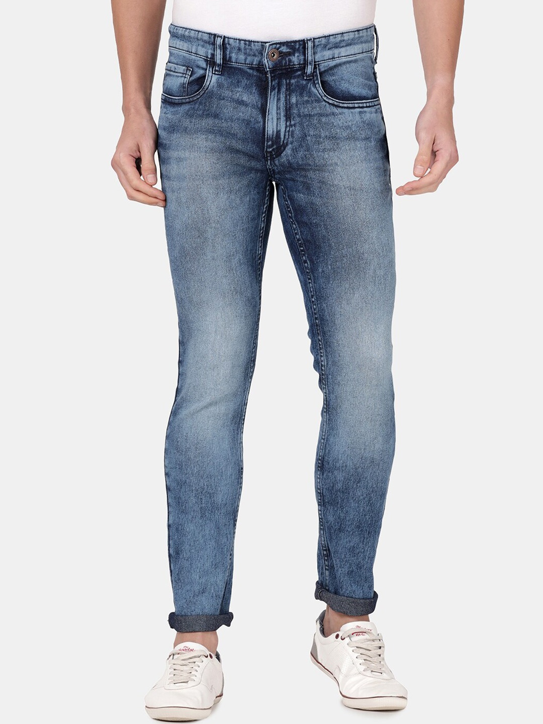 

Llak Jeans Men Blue Heavy Fade Stretchable Jeans