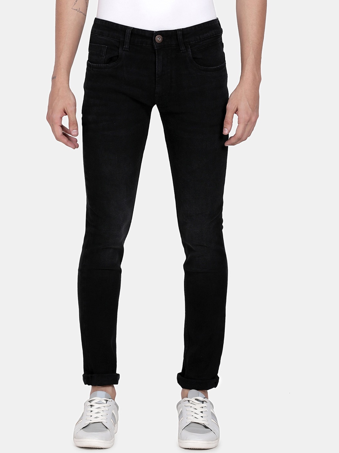 

Llak Jeans Men Black Skinny Fit Slash Knee Stretchable Jeans