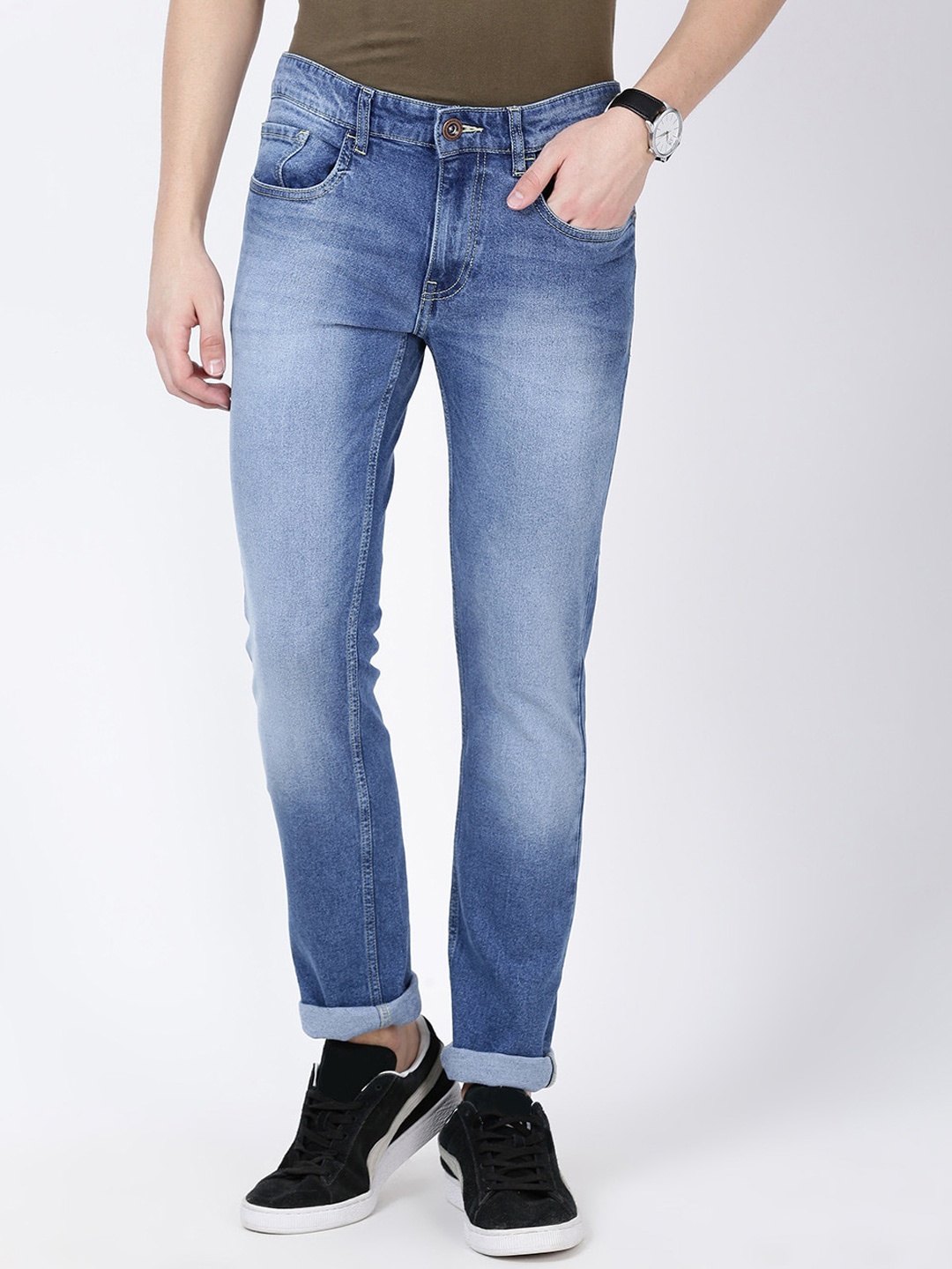 

Llak Jeans Men Blue Skinny Fit Heavy Fade Stretchable Jeans