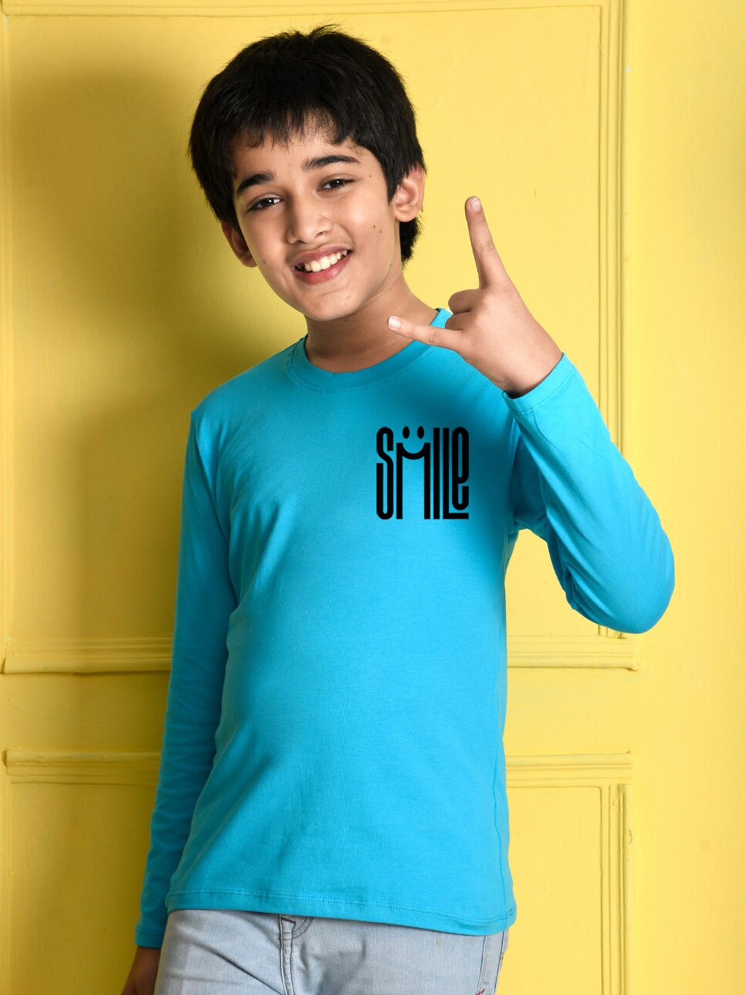 

NUSYL Boys Cotton Blue T-shirt