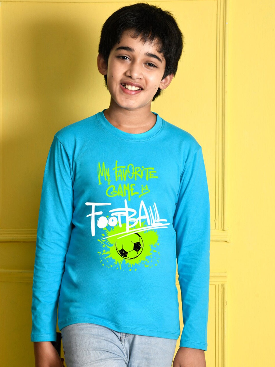 

NUSYL Boys Blue Printed T-shirt