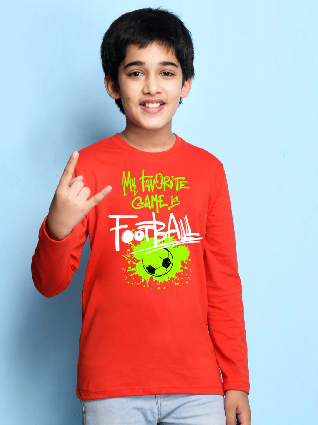 

NUSYL Boys Red Printed T-shirt