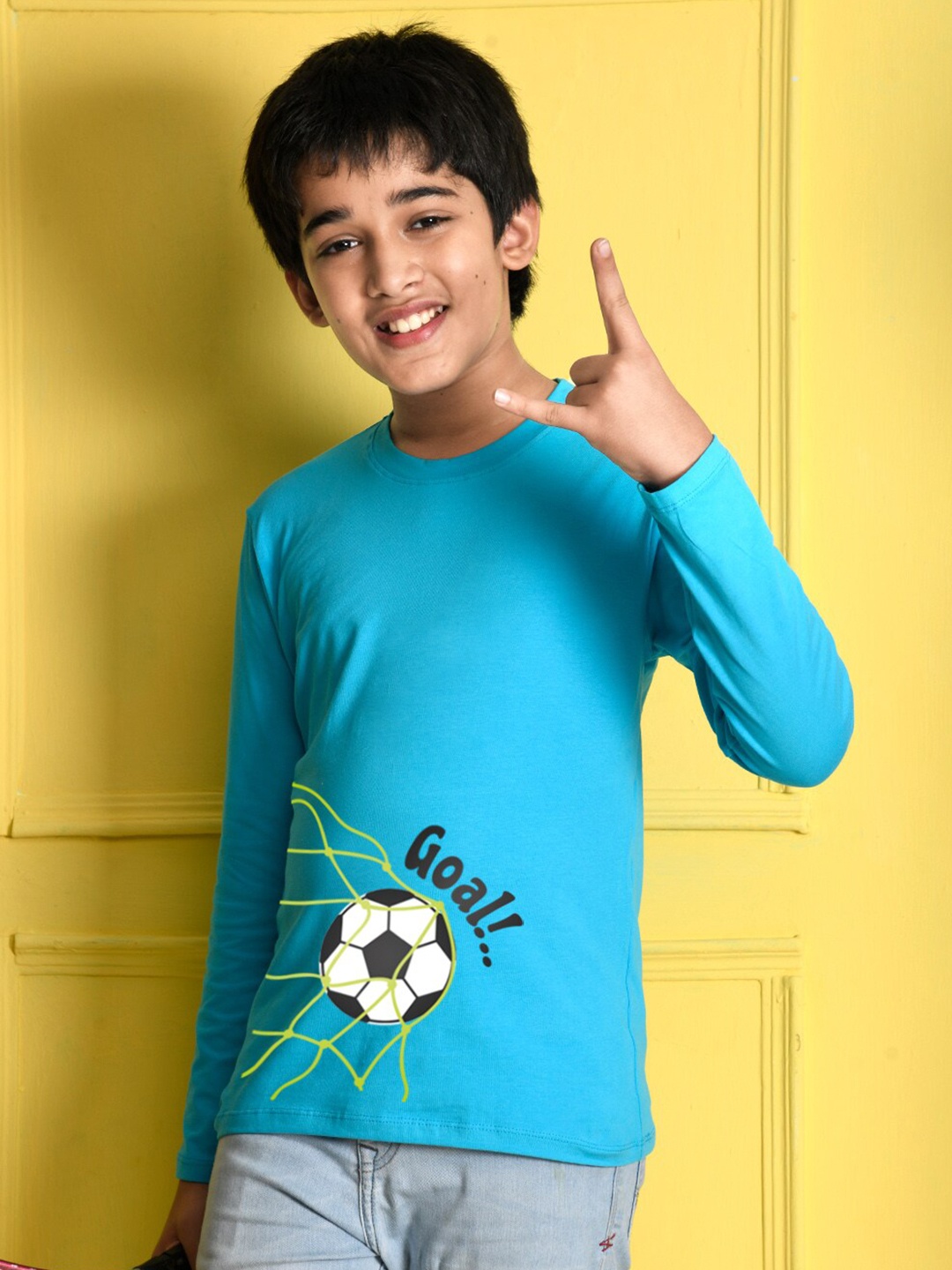 

NUSYL Boys Blue Printed T-shirt