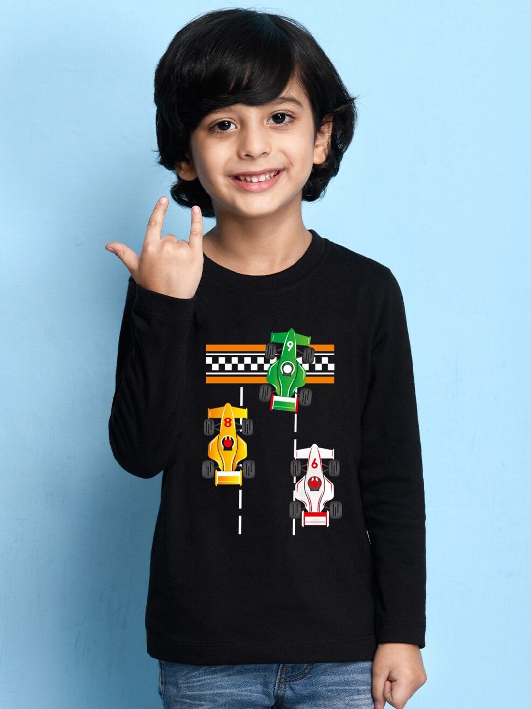 

NUSYL Boys Black Printed T-shirt
