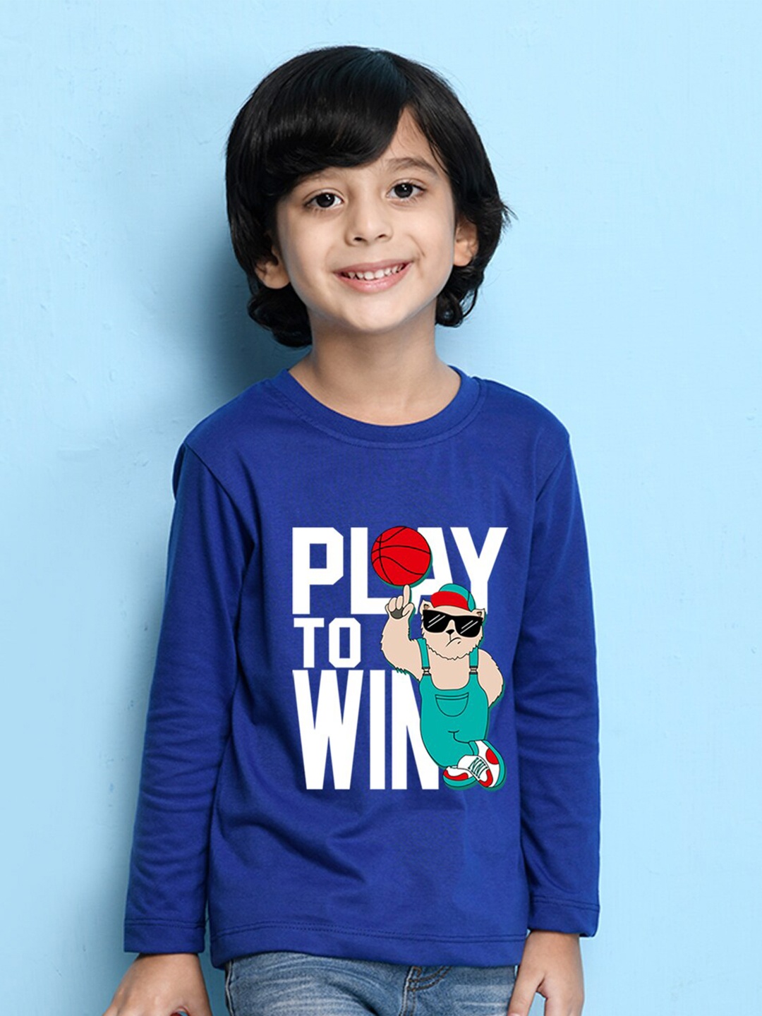 

NUSYL Boys Blue Printed T-shirt