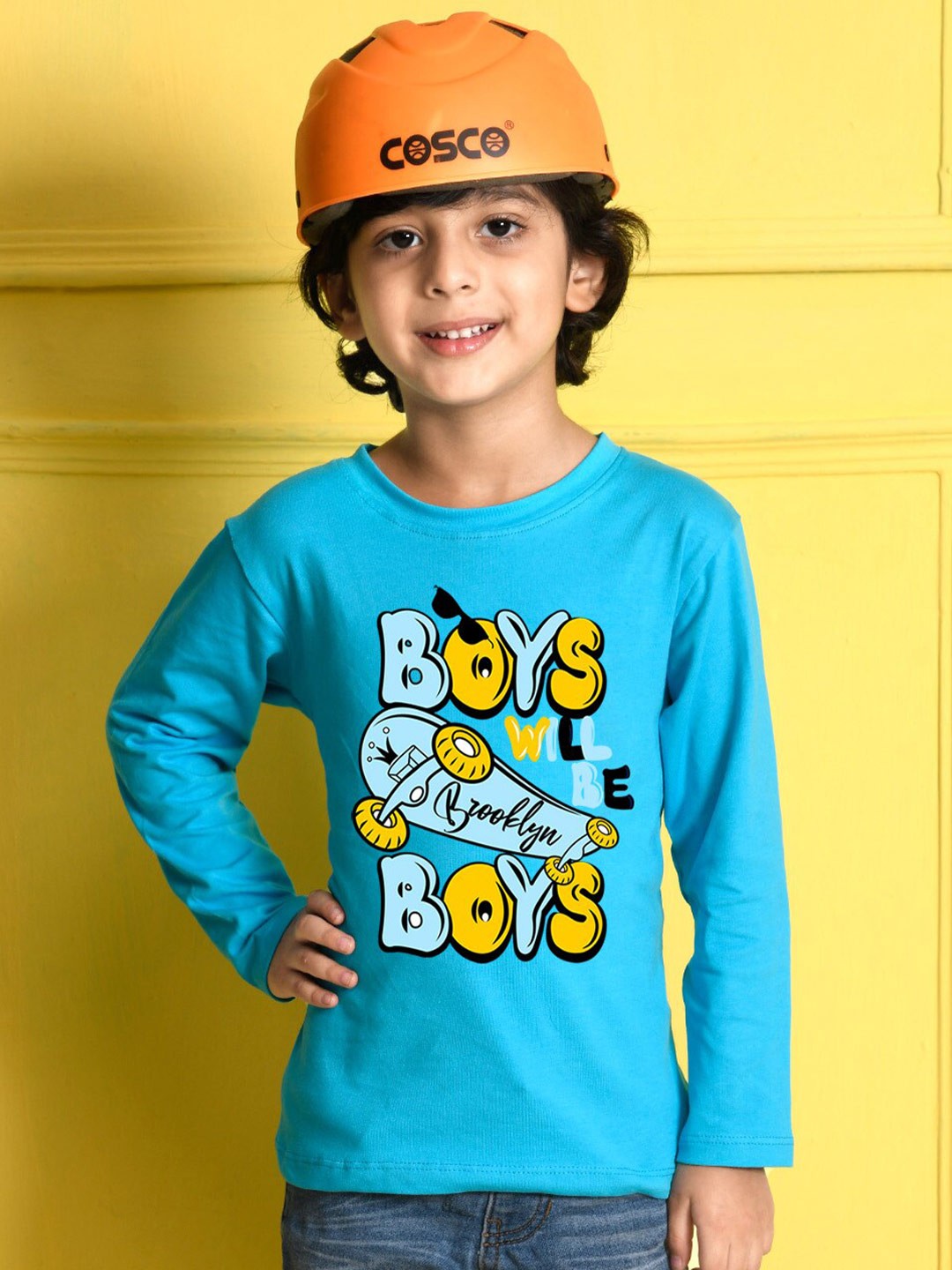 

NUSYL Boys Blue Printed T-shirt