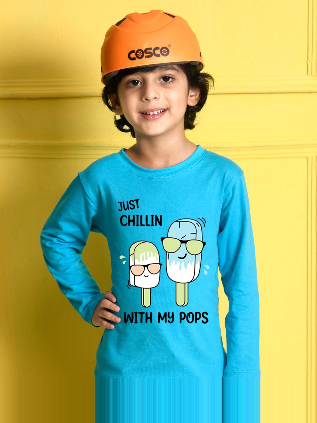 

NUSYL Boys Blue Printed Cotton T-shirt