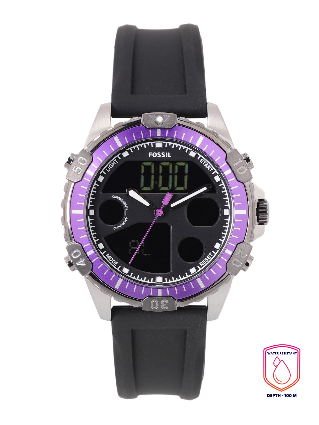 

Fossil Men Black Dial Analogue and Digital Multi Function Chronograph Watch FS5882