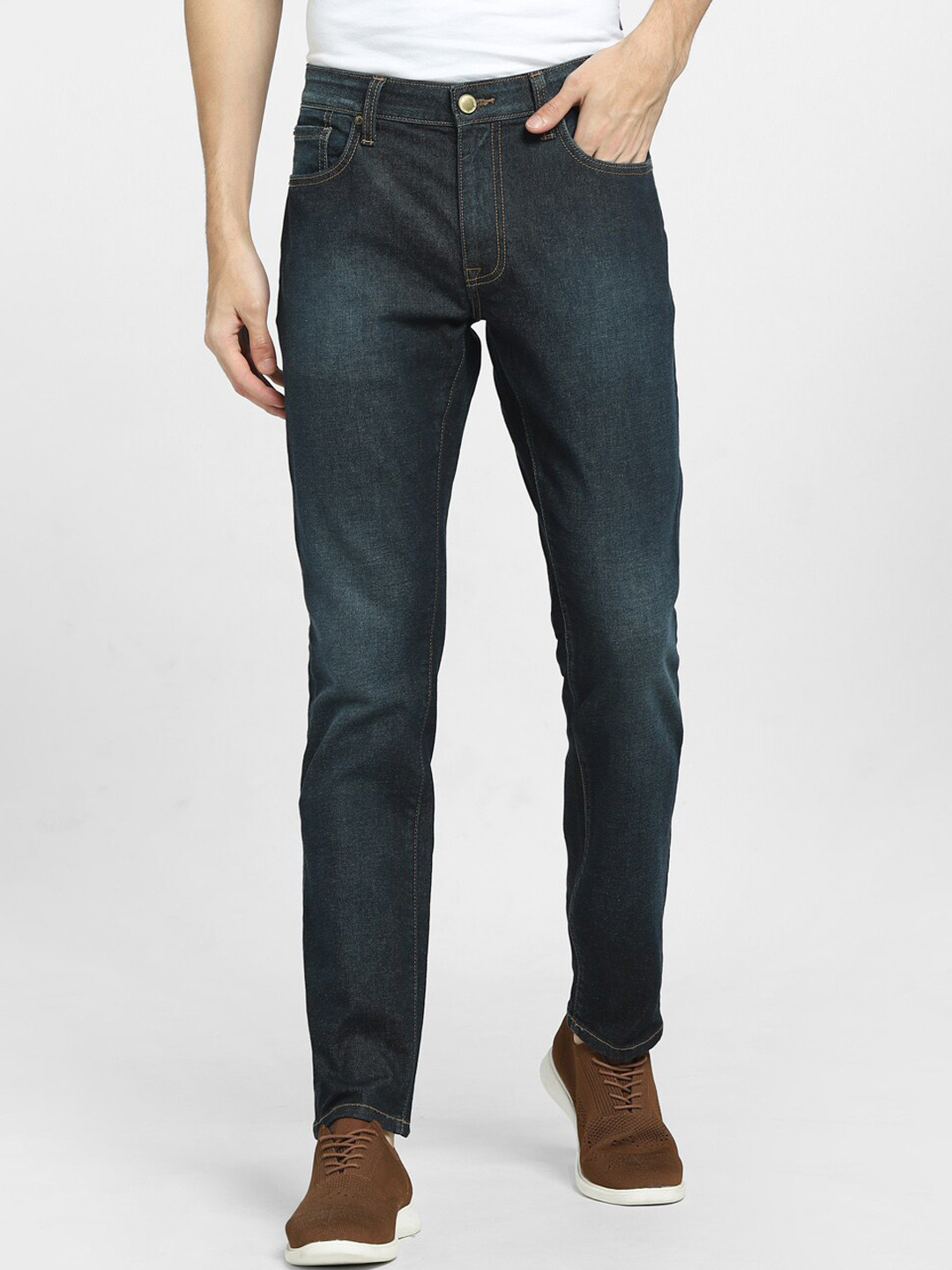 

Jack & Jones Men Navy Blue Regular Fit Low-Rise Light Fade Jeans