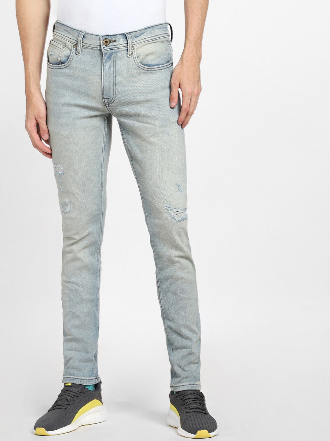 

Jack & Jones Men Blue Regular Fit Low-Rise Heavy Fade Jeans