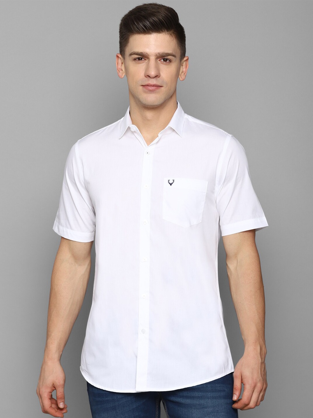 

Allen Solly Men White Slim Fit Casual Pure cotton Shirt