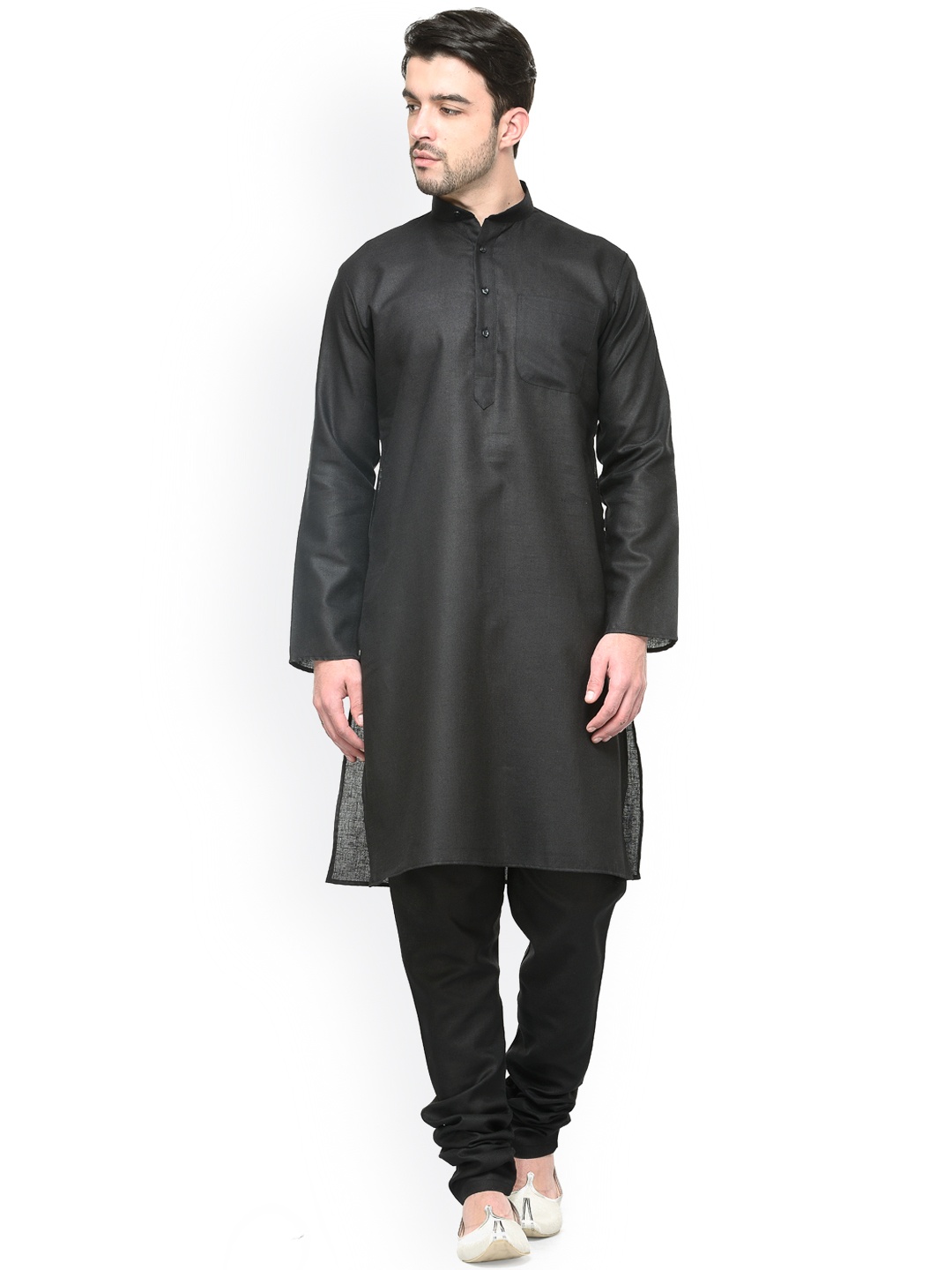 

Jompers Men Black Solid Kurta with Churidar